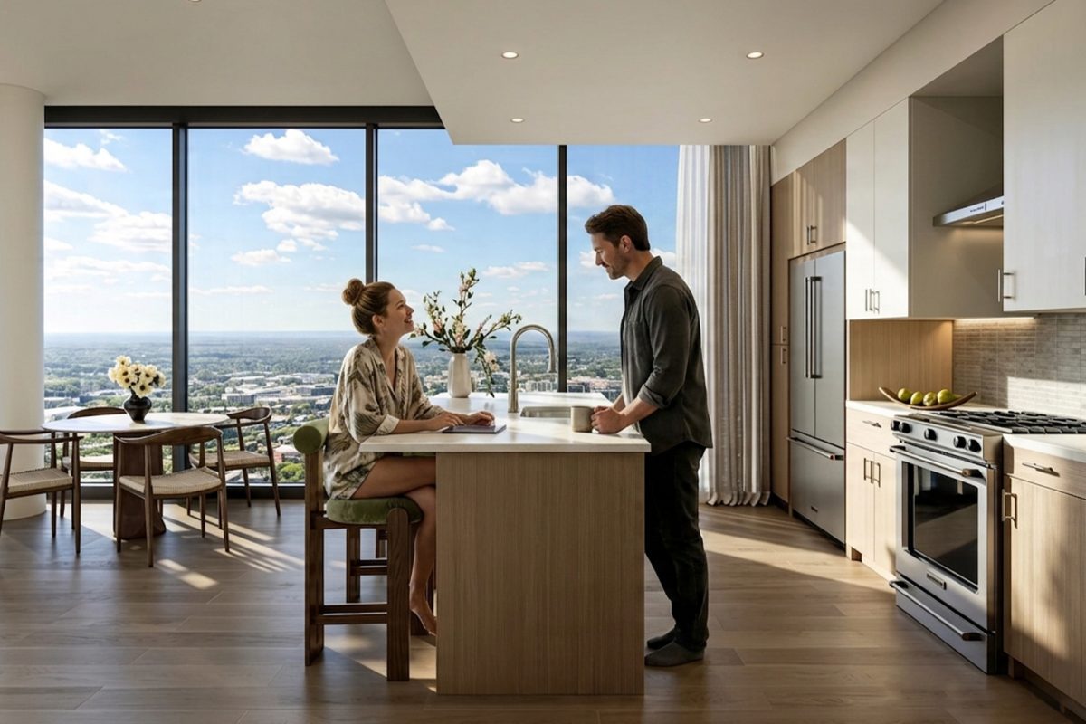 custom kitchen set with factory precision in an asymmetric kitchen corner